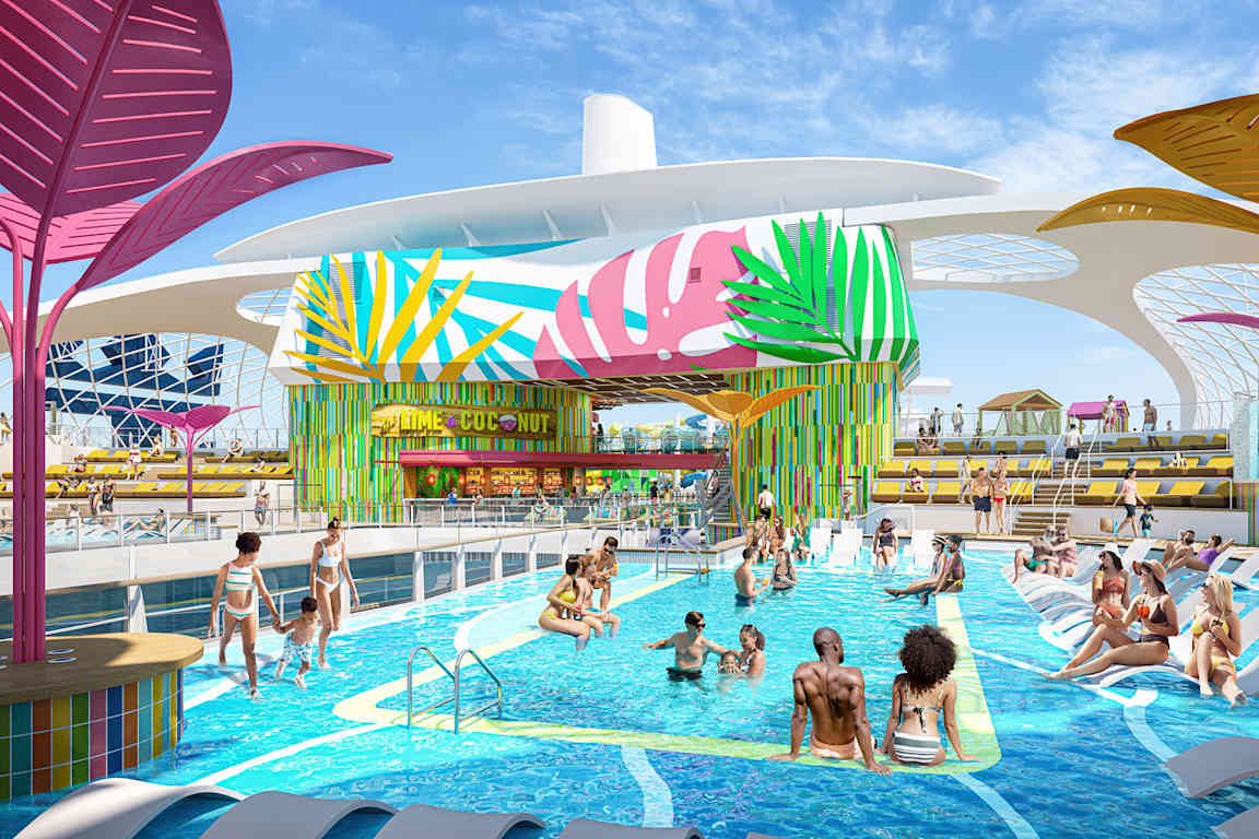 Bassengområde på Utopia of the Seas (illustrasjonsbilde)