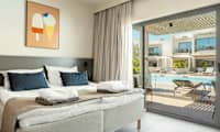 3-romsleilighet ROYAL FAMILY POOL SUITE, stor terrasse med direkte utgang til privat, delt basseng