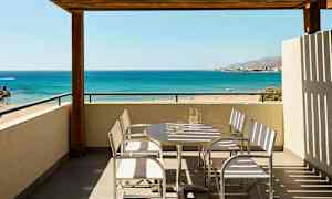 Dublettrom med havutsikt