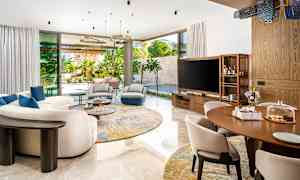 4-romsleilighet i villa, med seks senger og privat basseng