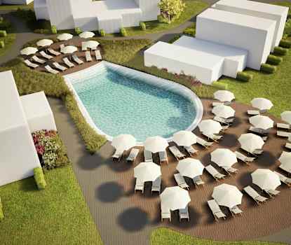 Et av hotellets to nye bassengområder - bildet er en illustrasjon og kan bli endret