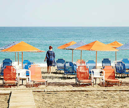 Stranden som ligger 250 meter fra hotellet