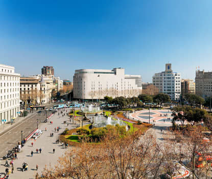 Utsikt over Plaça de Catalunya