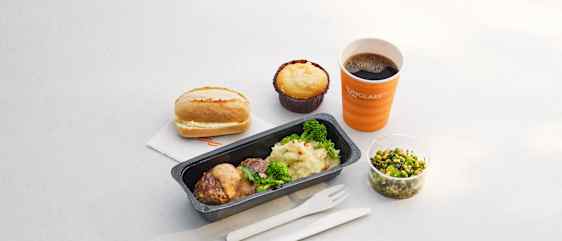 Flymat hos Sunclass airlines; Karbonade og potetmos