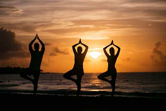 Yoga på stranden
