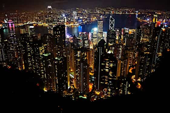 Hong Kongs skyline fra Victorias peak