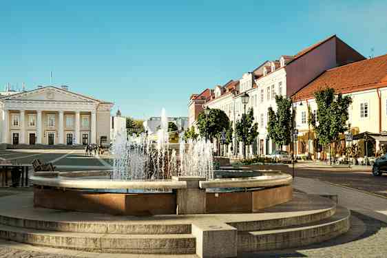 Rådhustorget ligger i Gamla stan i Vilnius