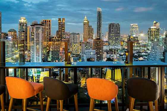 Utsikt från hotellbar i Bangkok