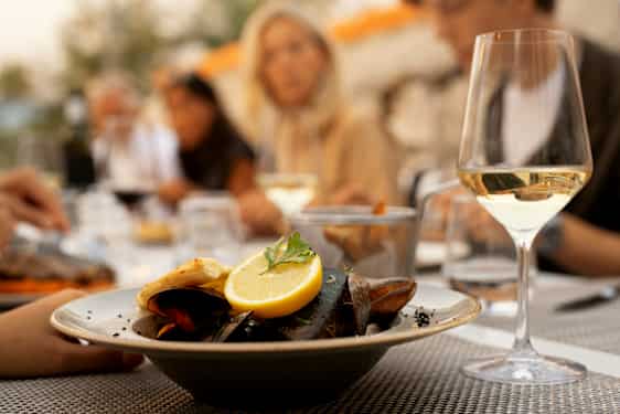 Musslor och vin
