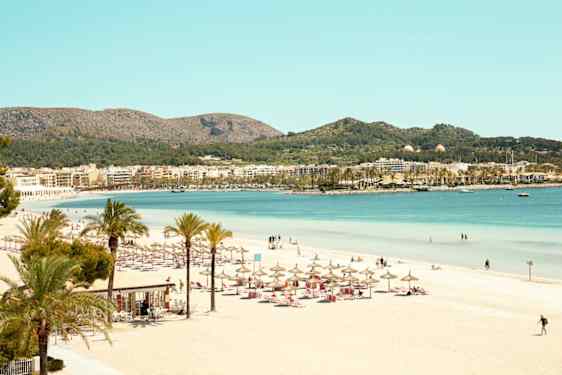 Utsikt over Alcudia Beach på Mallorca