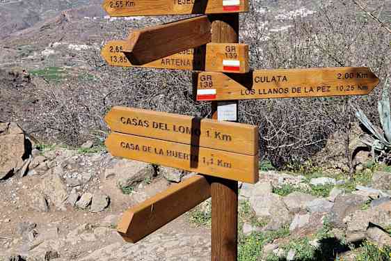 Skyltar på Roque Nublo