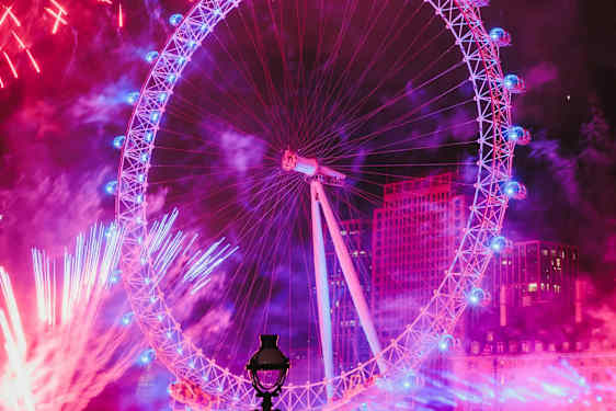 Fyrverkerier vid London Eye