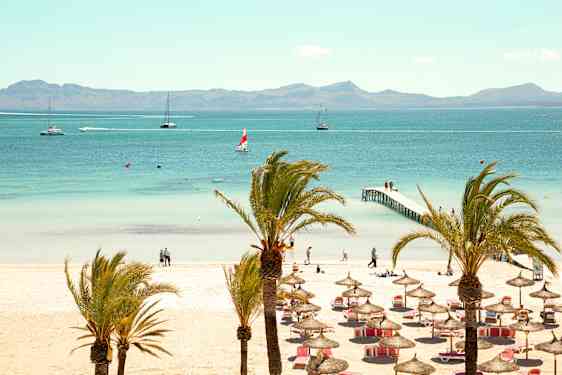 Strand på i Alcudia på Mallorca