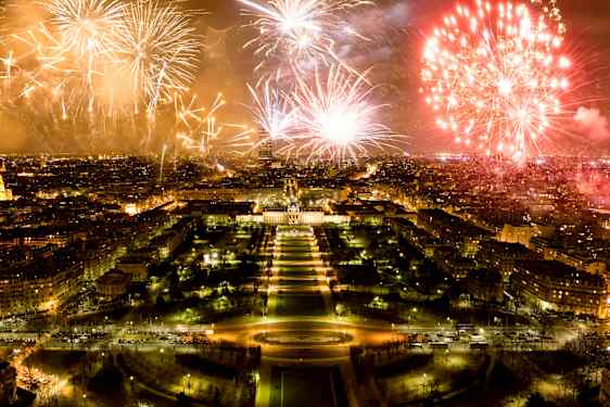 Fyrverkerier ved Louvre