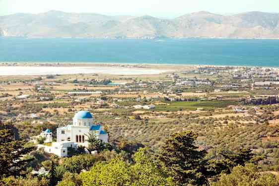 Utsikt fra Zia, ca. 10 km fra Marmari og Tigaki på Kos i Hellas