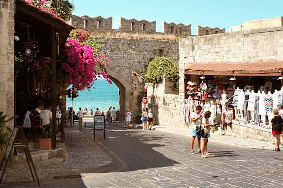 Rhodos gamleby, utsikt mot havet