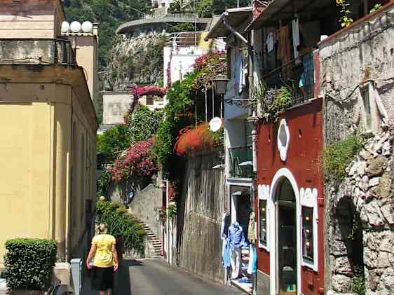 Mysiga gränder i Positano