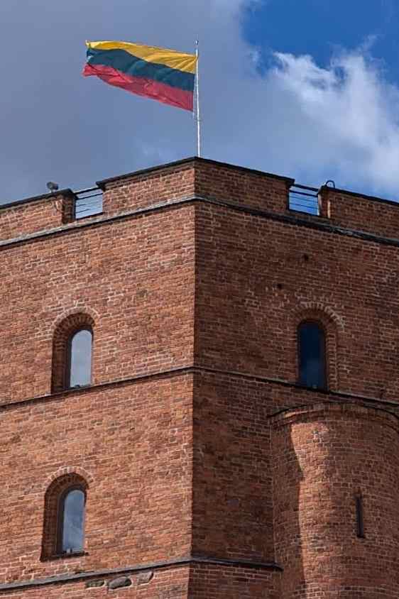 Litauens flagg i toppen av Gediminas' Tower