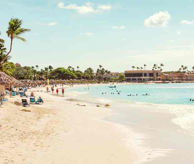 Stranden mellom Divi Aruba All Inclusive og Tamarijn Aruba All Inclusive