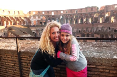 Vibeke og datteren Siena i Roma