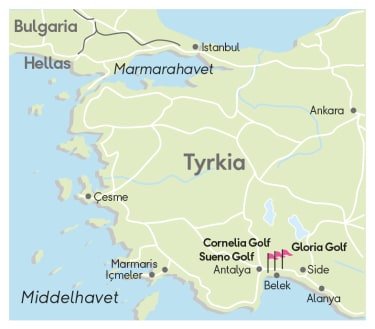 Kart over Tyrkia - Ving golf