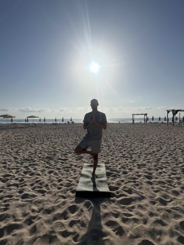 Yoga på stranden
