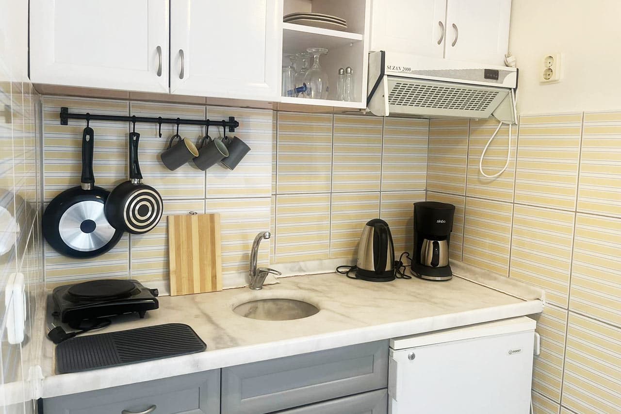 Kjøkkenkrok i 1- og 2-romsleilighetene