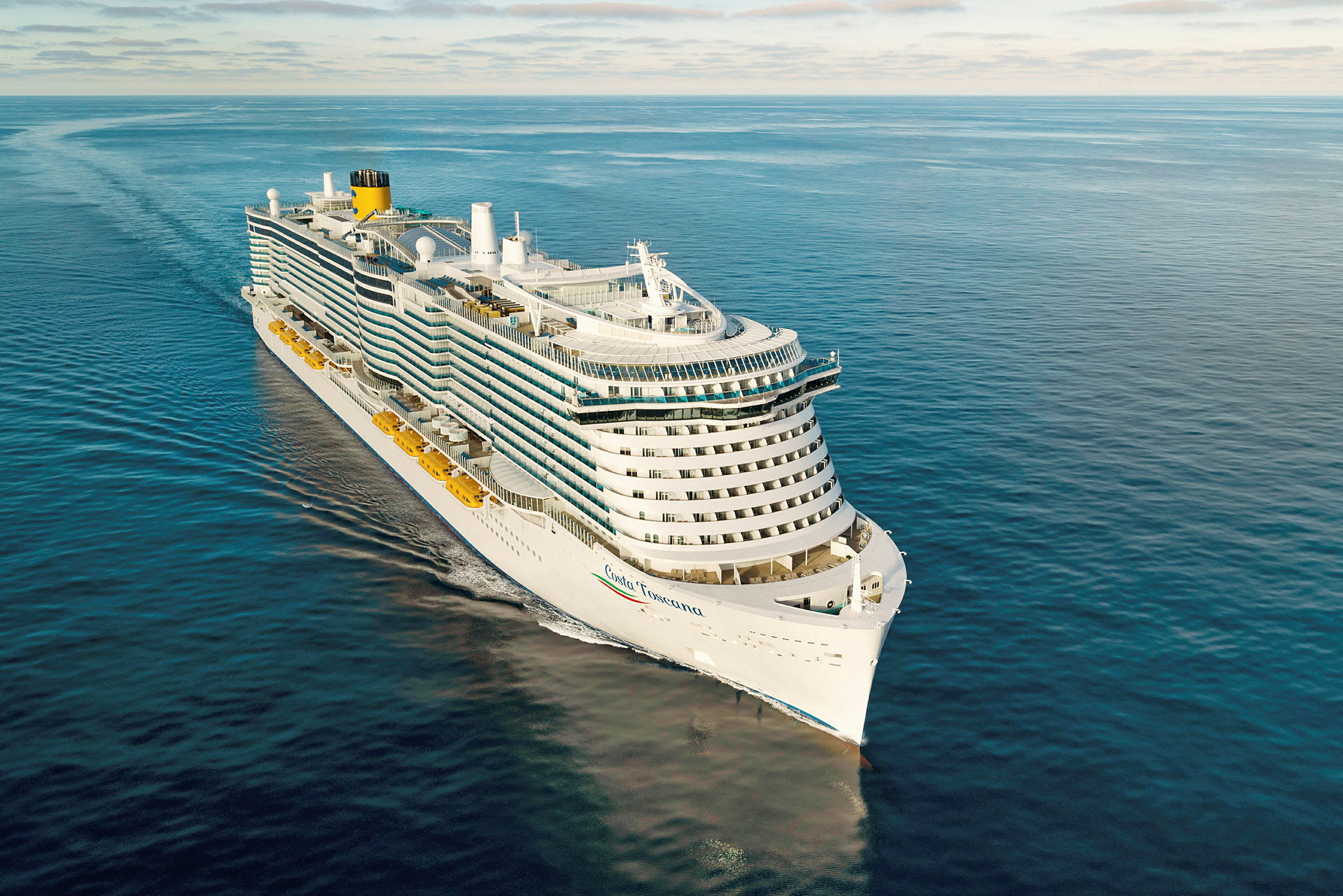 Et cruiseskip som seiler på åpent hav. (AI-generert tekst)