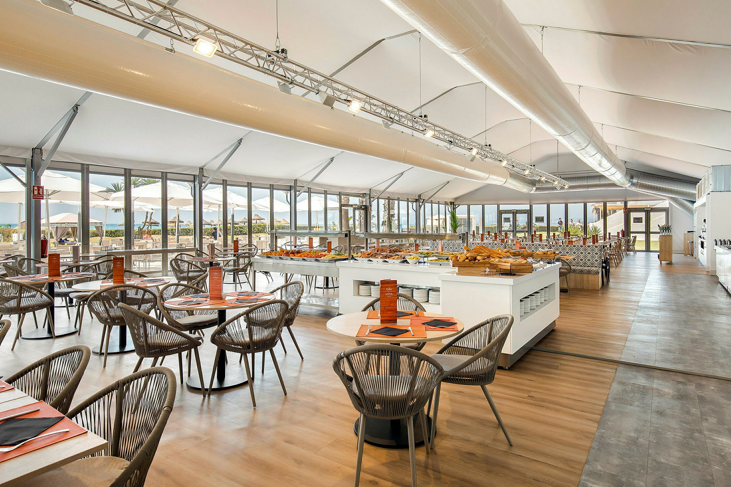 En av hotellets bufférestauranter