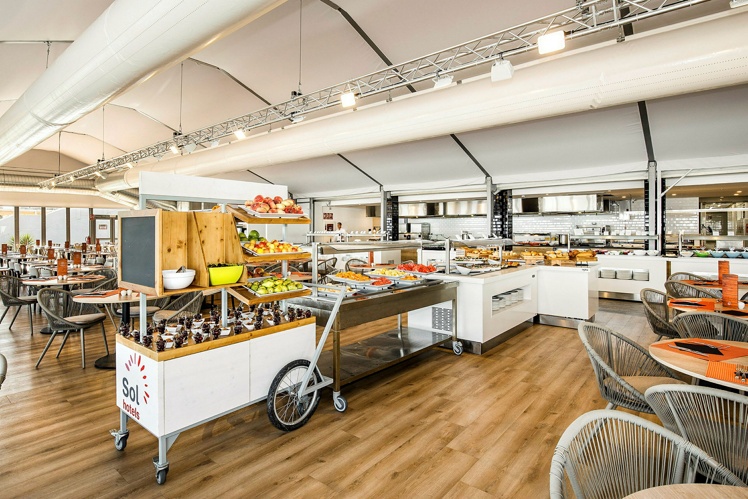 En av hotellets bufférestauranter