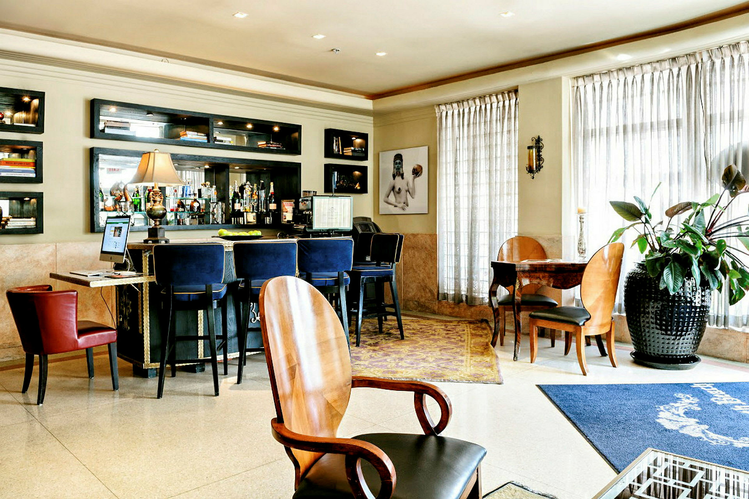 Lobby i den ene hotellbygningen