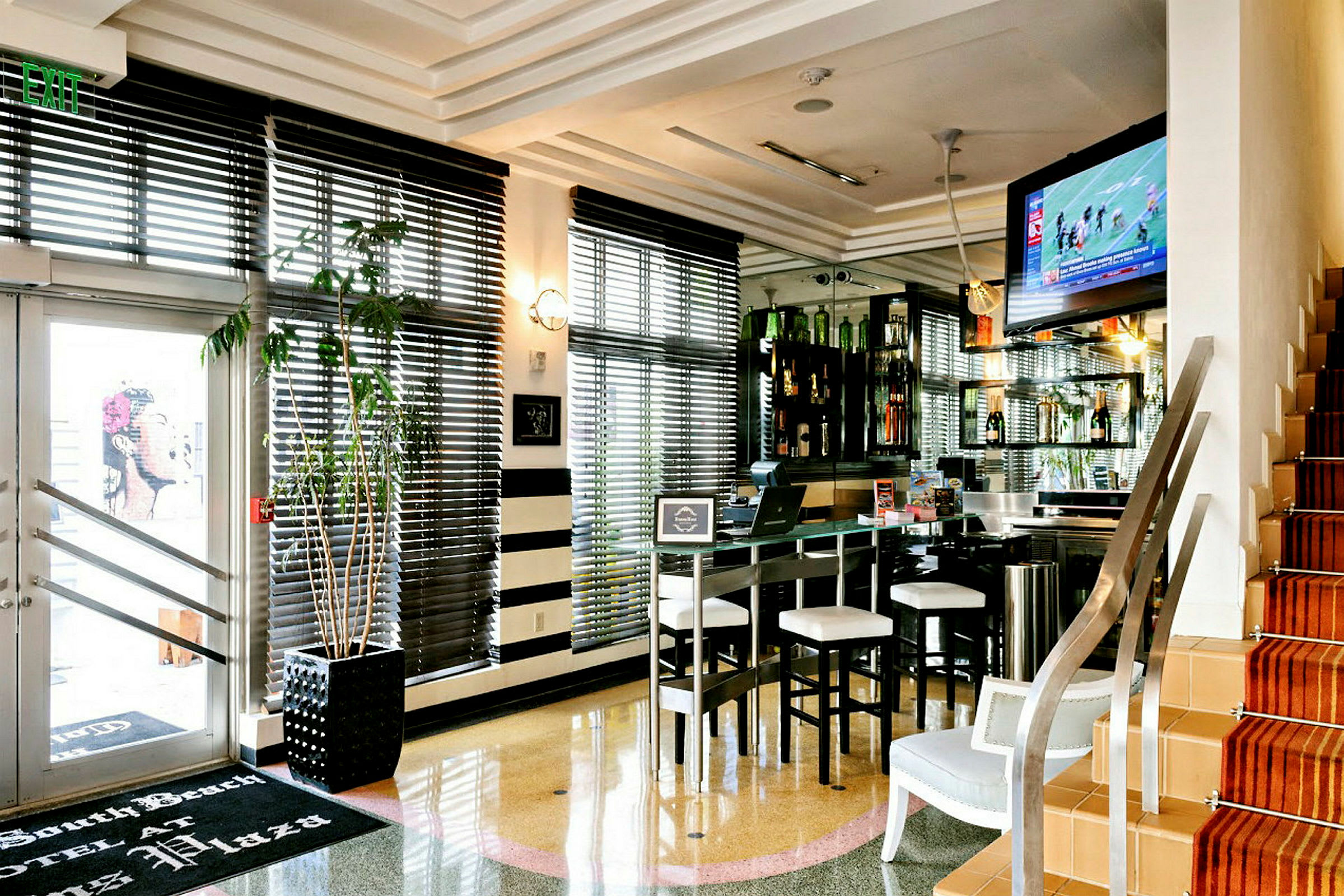 Lobby i den ene hotellbygningen