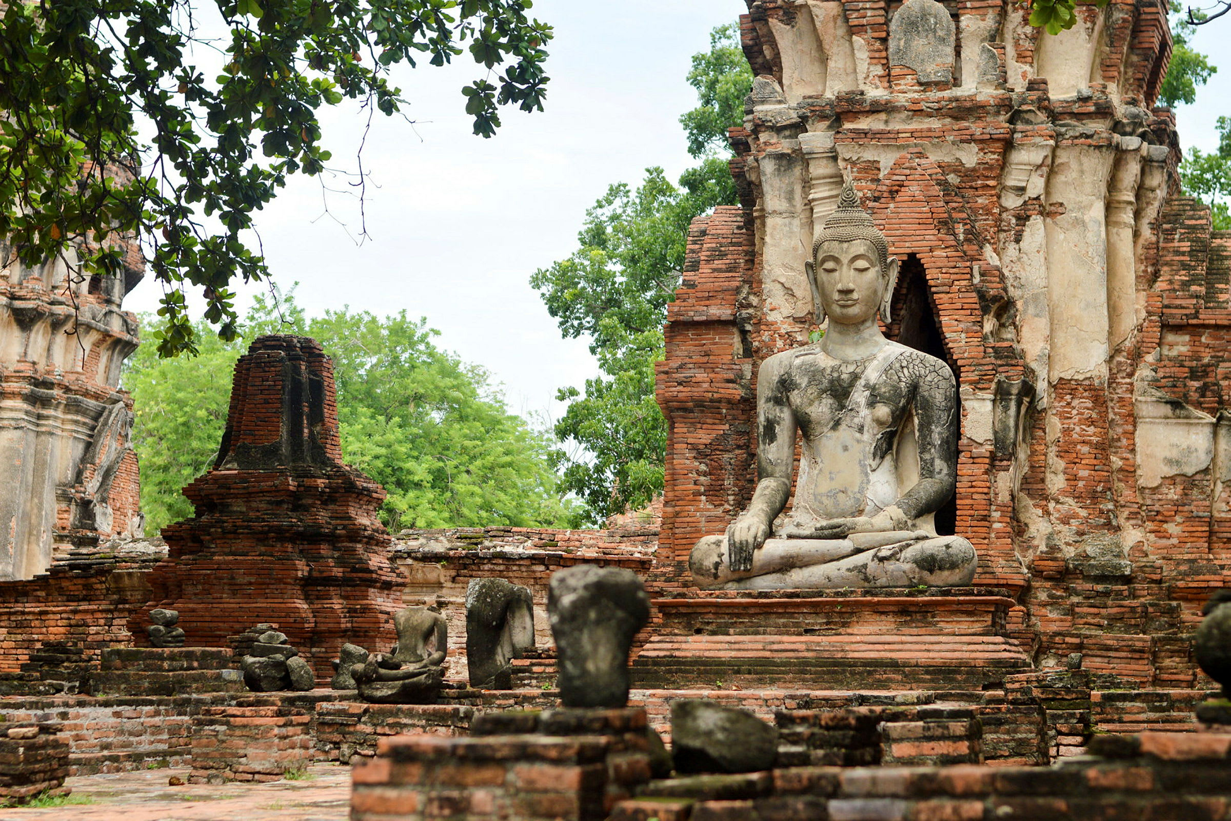 Flotte ruiner i Ayutthaya Historical Park