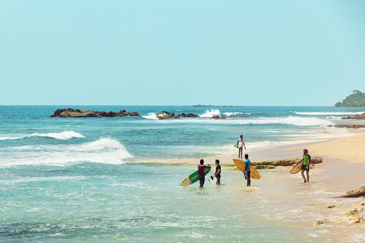 Coconut Beach på sydsiden av Sri Lanka