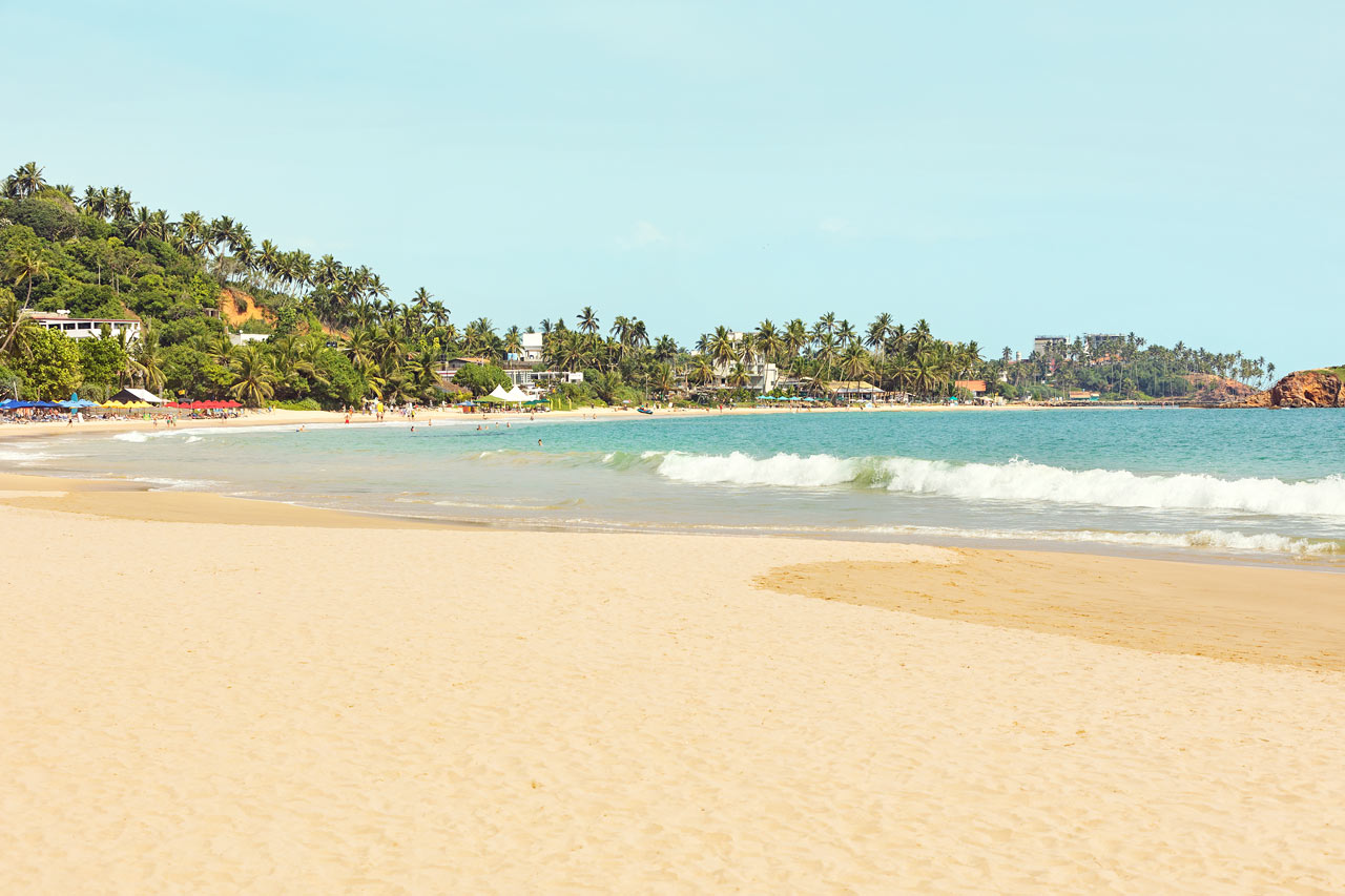 Mirissa Beach på sydsiden av Sri Lanka