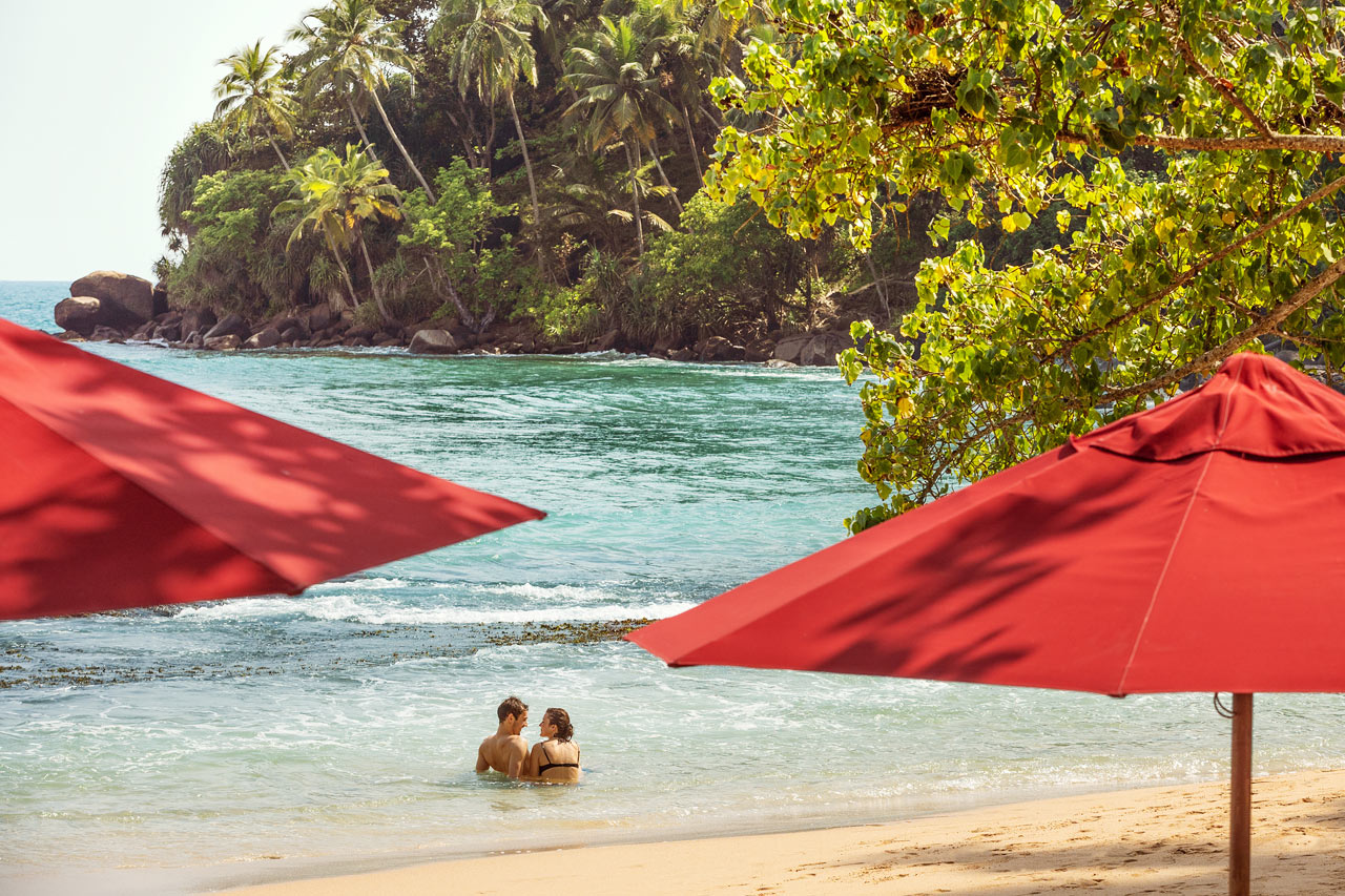Mirissa Beach på sydsiden av Sri Lanka