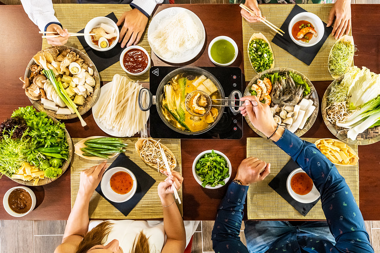 Kinesisk restaurant med hot pot