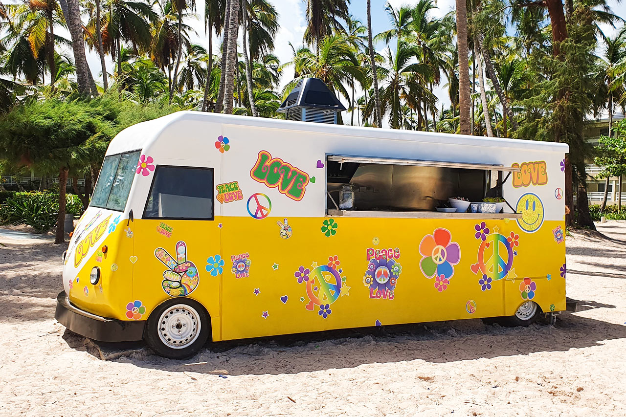 Food truck ved stranden