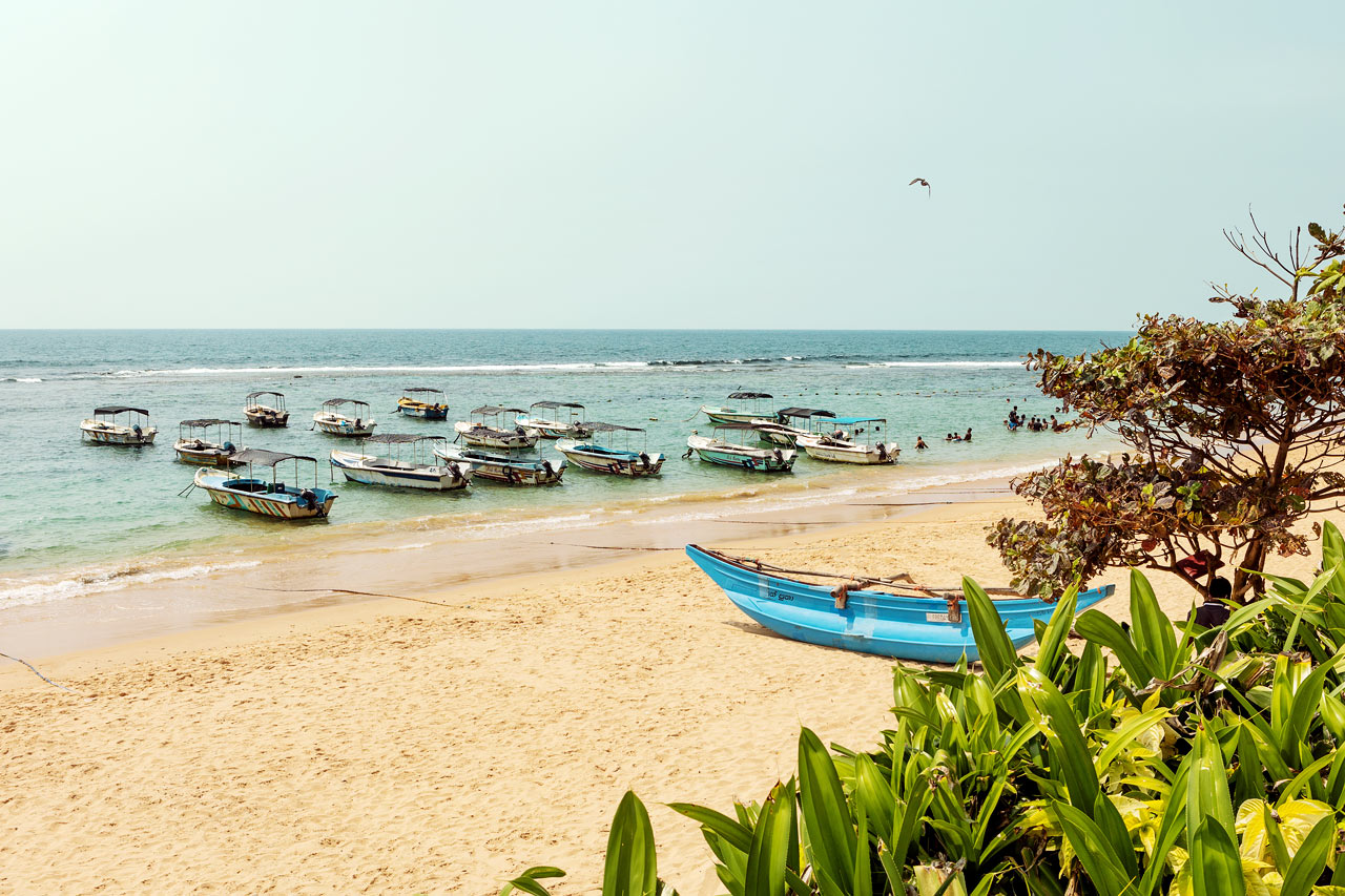 Hikkaduwa Coral Beach, nordsiden av stranden