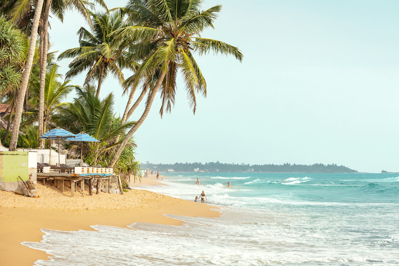 Hikkaduwa Coral Beach, nordsiden av stranden