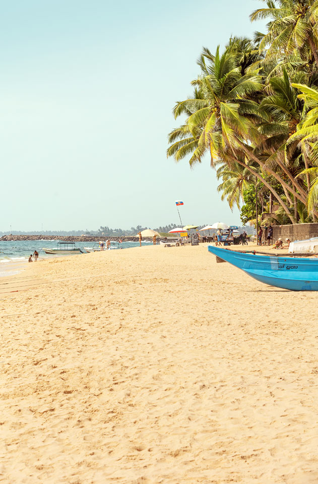 Hikkaduwa Coral Beach, nordsiden av stranden